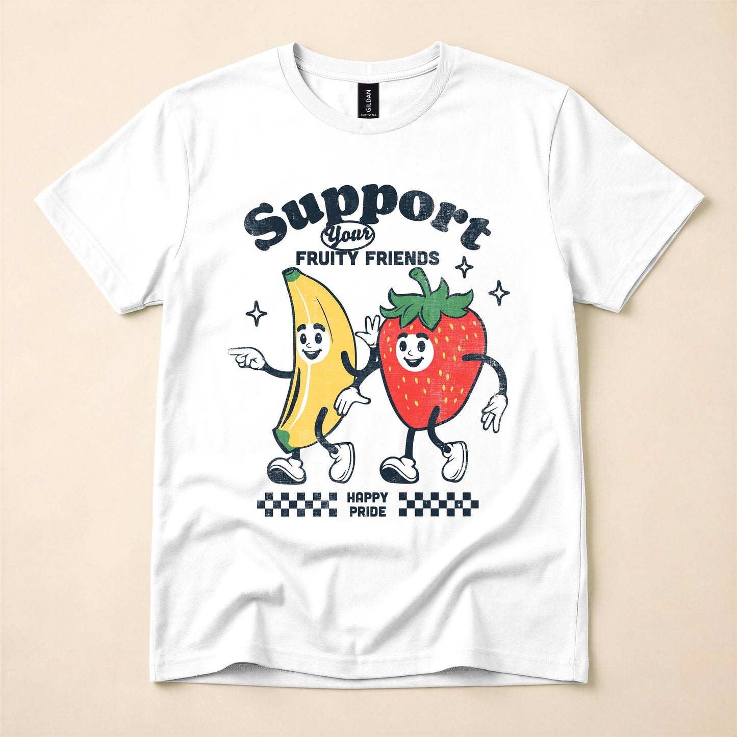 Support Your Fruity Friends Pride Shirt | LGBT Ally Tee | Happy Pride Retro T-Shirt | Funny Gay Pride Gift | The Gay Agenda