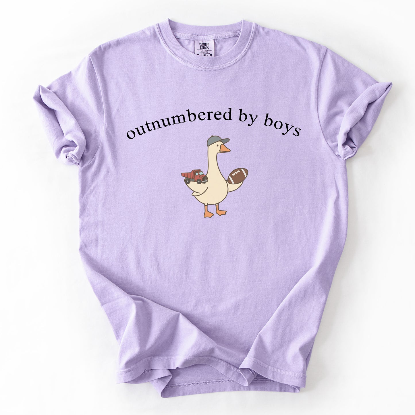 Outnumbered By Boys Comfort Colors Tshirt, Boy Mom Tee, Cute Goose Mom Shirt, Funny Mom Of Boys Gift, Football Mom Top, Mothers Day Gift