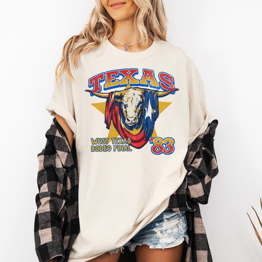 Vintage West Texas Rodeo Comfort Colors Tshirt, 1983 Western Longhorn Tee, Coastal Cowgirl Shirt, Country Concert Top, Cowgirl Aesthetic Gift Tshirt