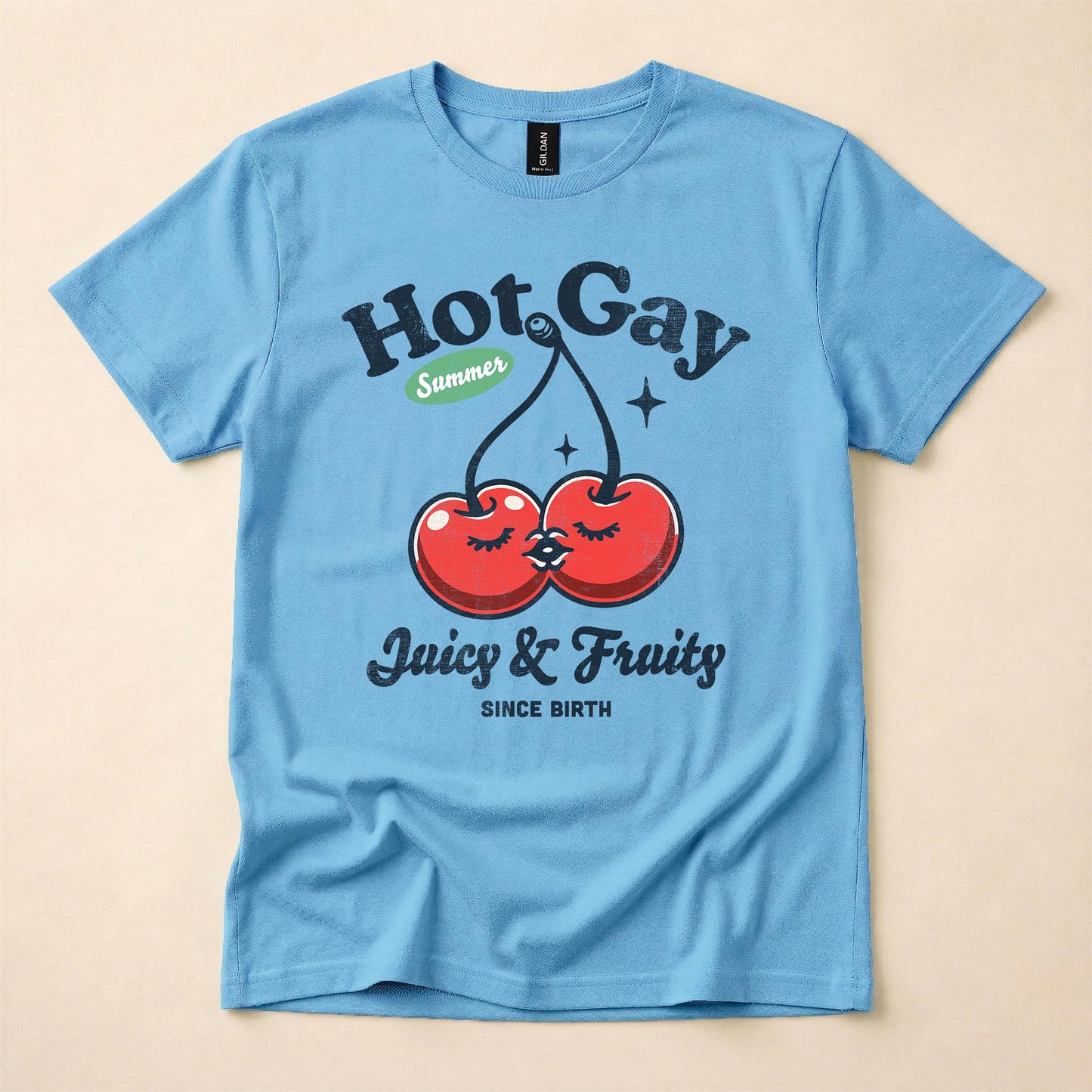 Hot Gay Summer Shirt | Juicy and Fruity Since Birth Tee | LGBT Cherry T-Shirt | Funny Gay Pride Shirt | The Gay Agenda