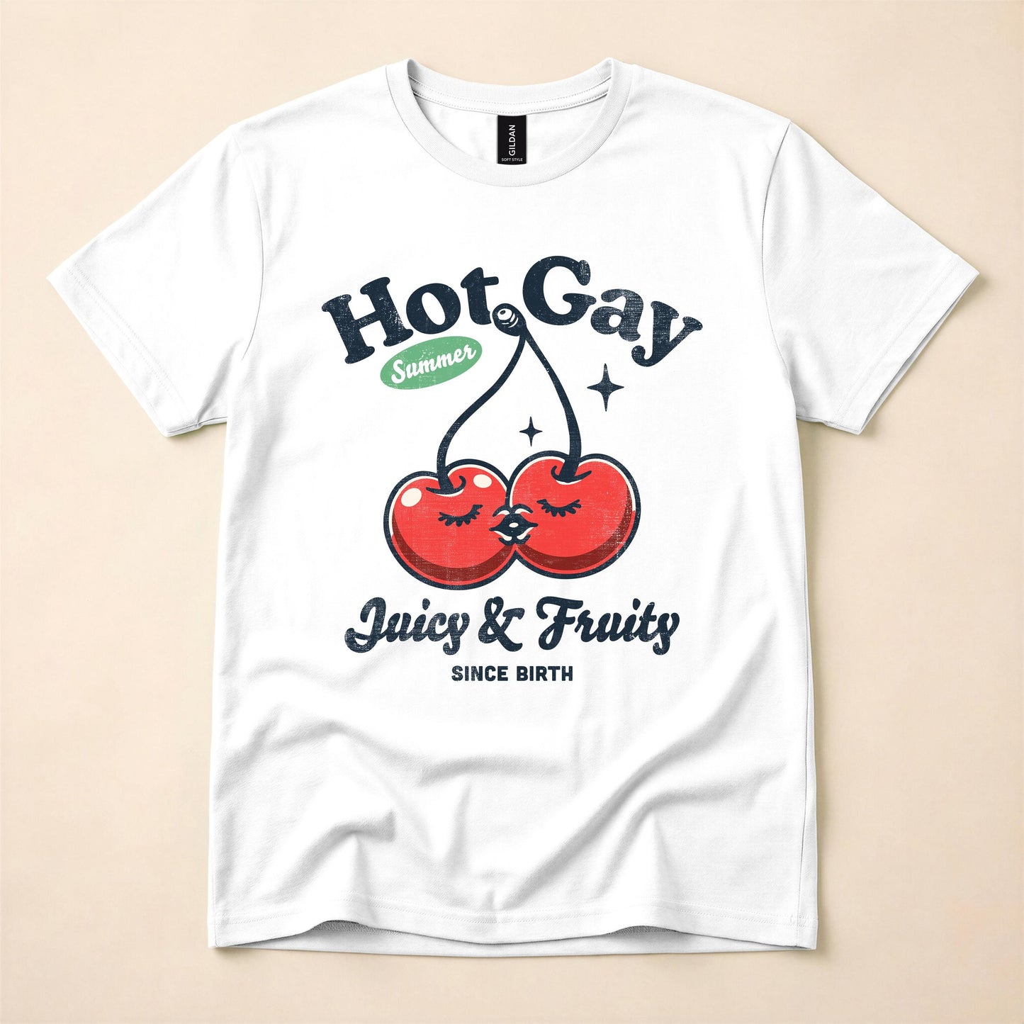 Hot Gay Summer Shirt | Juicy and Fruity Since Birth Tee | LGBT Cherry T-Shirt | Funny Gay Pride Shirt | The Gay Agenda