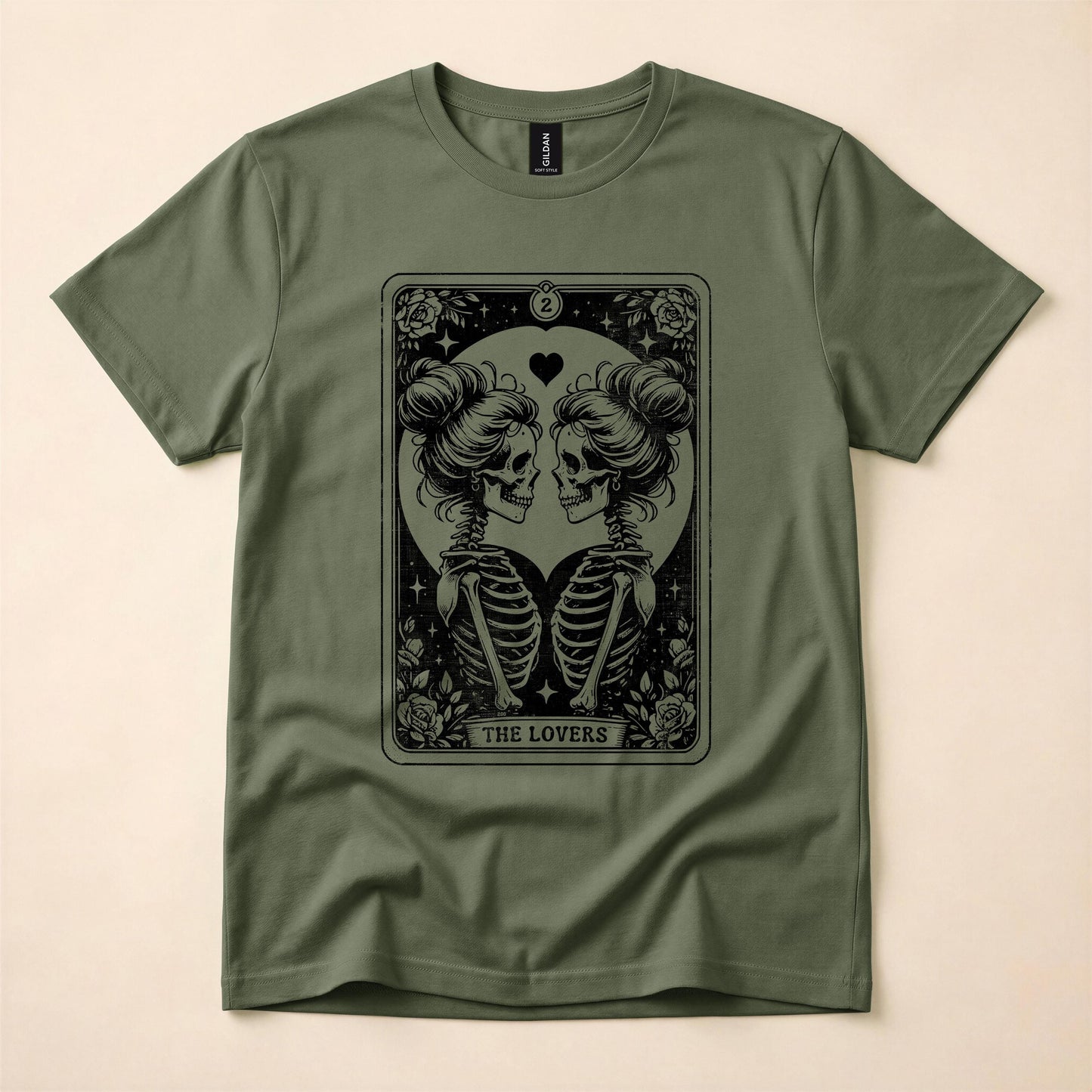 Lesbian Tarot Lovers Shirt | Queer Skeleton Gothic Tee | LGBT Witch Pride T-Shirt | Lesbian Tarot Card Gift | The Gay Agenda