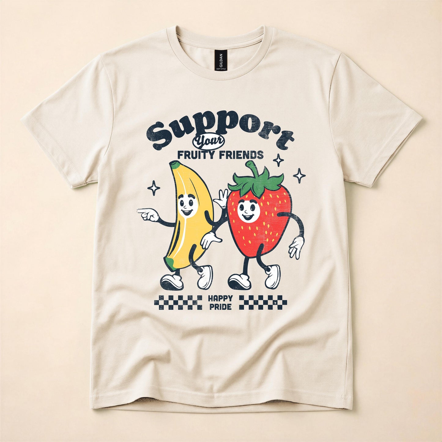 Support Your Fruity Friends Pride Shirt | LGBT Ally Tee | Happy Pride Retro T-Shirt | Funny Gay Pride Gift | The Gay Agenda