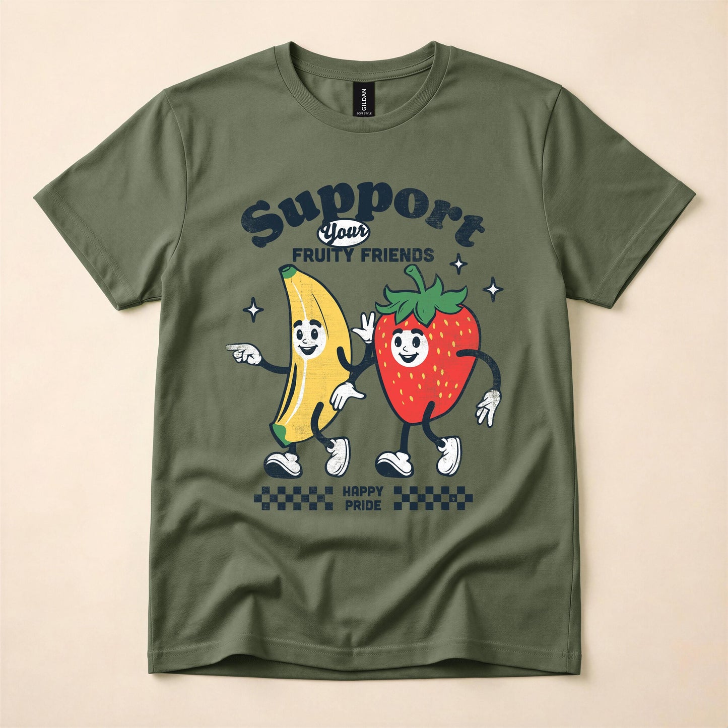 Support Your Fruity Friends Pride Shirt | LGBT Ally Tee | Happy Pride Retro T-Shirt | Funny Gay Pride Gift | The Gay Agenda