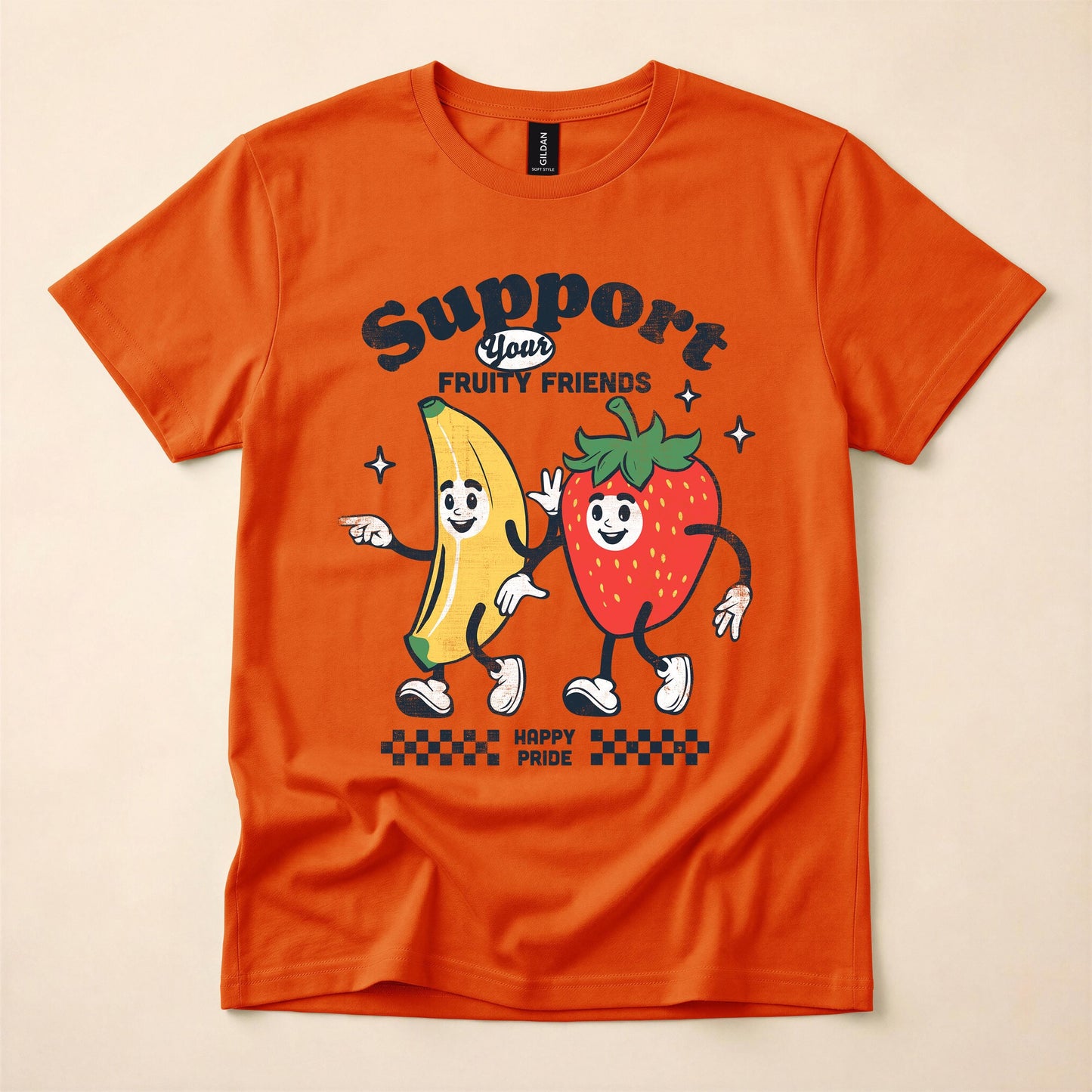 Support Your Fruity Friends Pride Shirt | LGBT Ally Tee | Happy Pride Retro T-Shirt | Funny Gay Pride Gift | The Gay Agenda