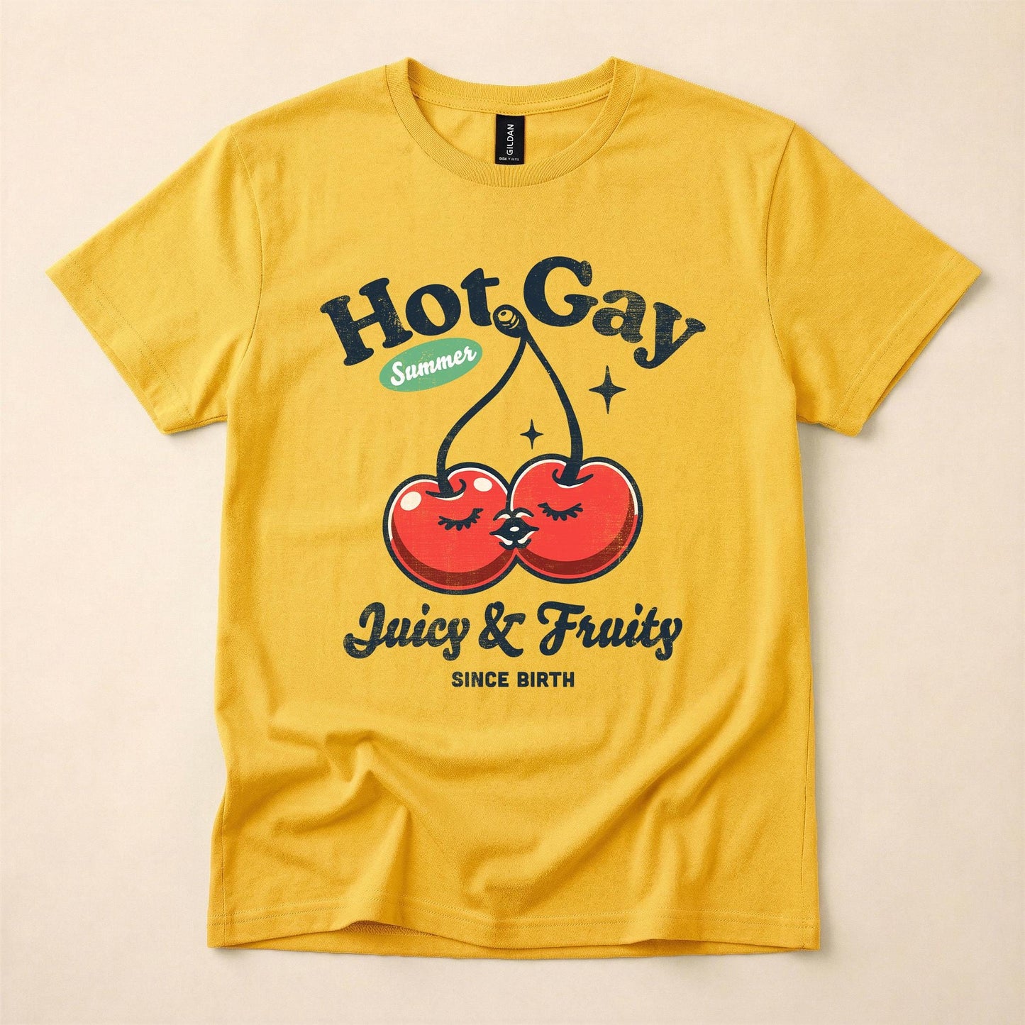 Hot Gay Summer Shirt | Juicy and Fruity Since Birth Tee | LGBT Cherry T-Shirt | Funny Gay Pride Shirt | The Gay Agenda