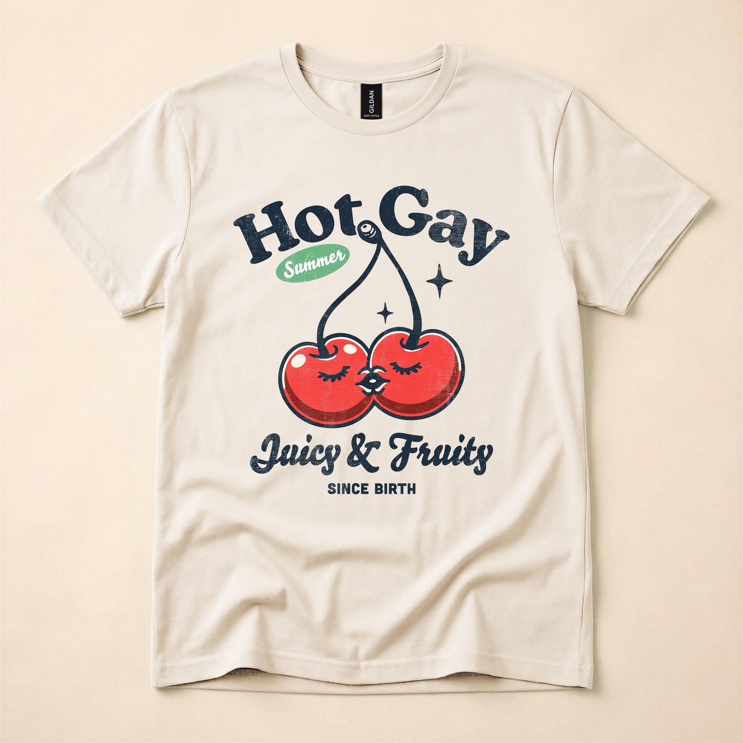 Hot Gay Summer Shirt | Juicy and Fruity Since Birth Tee | LGBT Cherry T-Shirt | Funny Gay Pride Shirt | The Gay Agenda