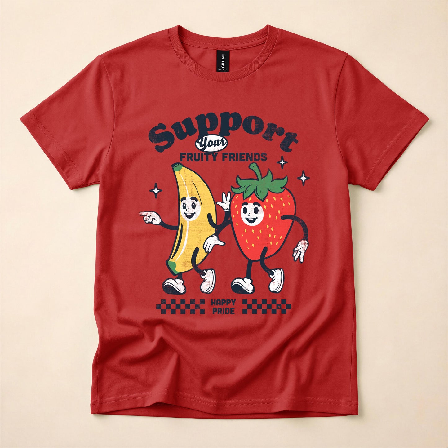 Support Your Fruity Friends Pride Shirt | LGBT Ally Tee | Happy Pride Retro T-Shirt | Funny Gay Pride Gift | The Gay Agenda