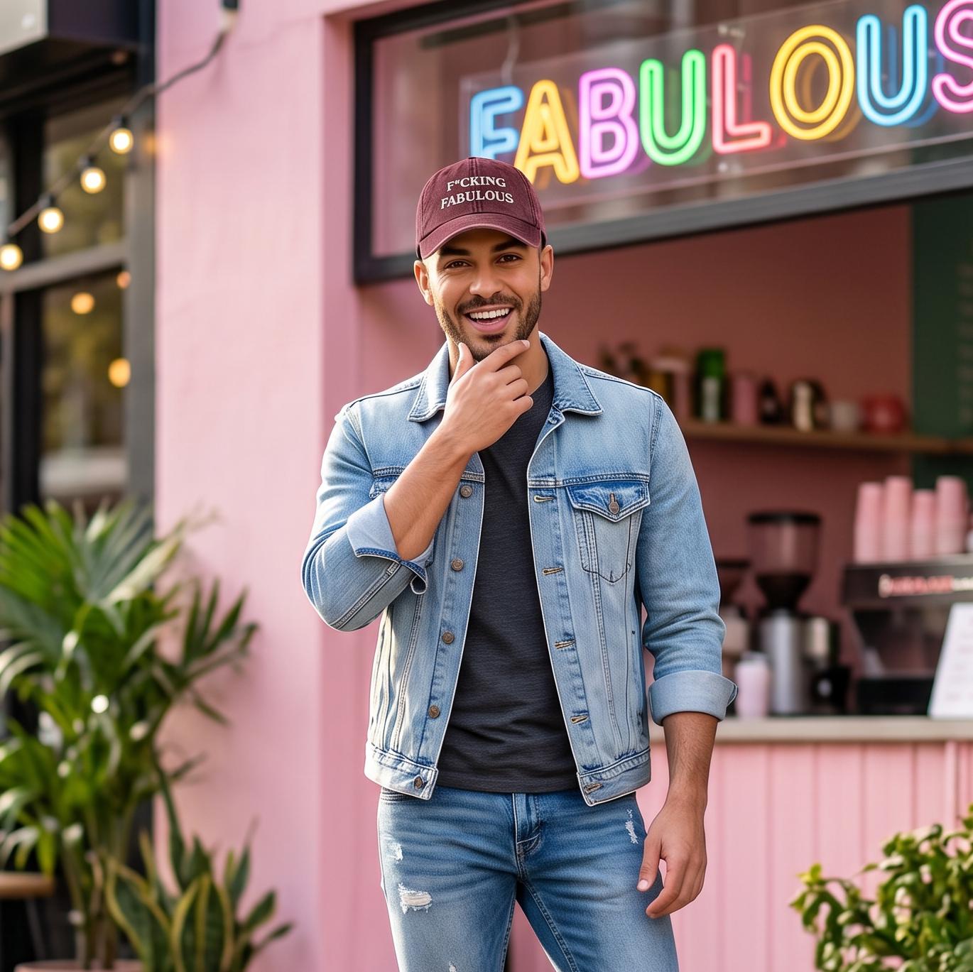 F*cking Fabulous Embroidered Hat, Funny Gay Baseball Cap, Sassy Pride Headwear, Queer Apparel Gift, LGBTQ Birthday Present