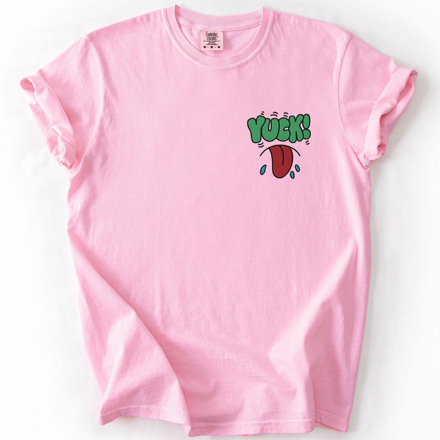 Yuck Embroidered Tee, Comfort Colors Shirt, Retro Sticker Tee, 90s Nostalgia, Camp Gay Shirt, Funny Queer Apparel, Ick Shirt