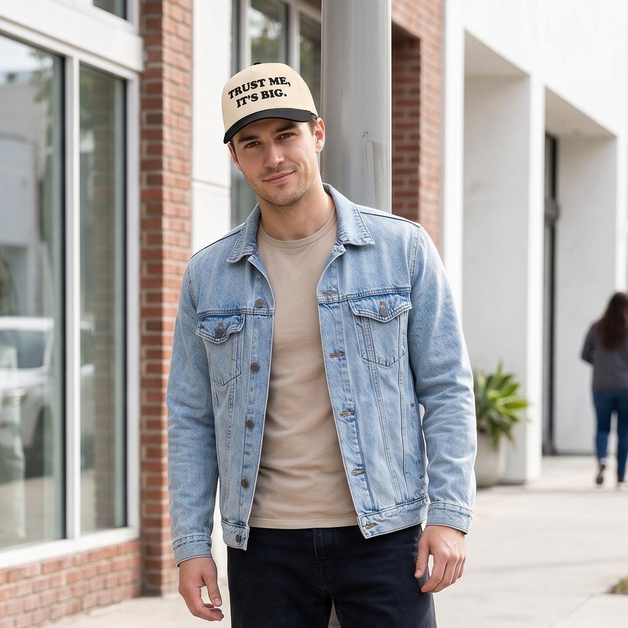 Trust Me It's Big Embroidered Hat, Funny Gay Innuendo Snapback, 5 Panel Baseball Cap, Queer Apparel, Pride Gift for Him