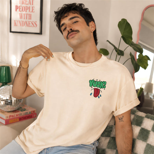 Yuck Embroidered Tee, Comfort Colors Shirt, Retro Sticker Tee, 90s Nostalgia, Camp Gay Shirt, Funny Queer Apparel, Ick Shirt