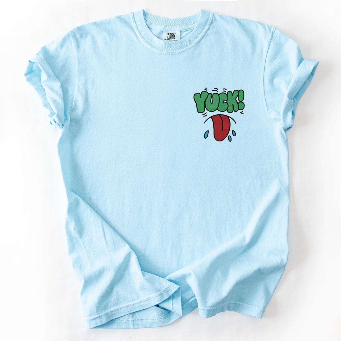 Yuck Embroidered Tee, Comfort Colors Shirt, Retro Sticker Tee, 90s Nostalgia, Camp Gay Shirt, Funny Queer Apparel, Ick Shirt